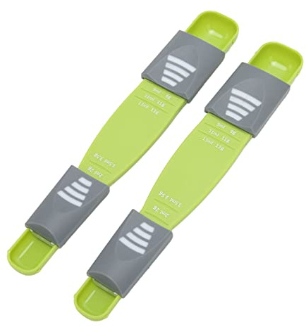 Chrees Cucharas medidoras ajustables de doble cara para bicarbonato de sodio, 2 unidades, fácil de usar para la cocina, material ABS