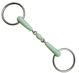 QUILSTM Filetto leggero ad anello libero per l'addestramento dei cavalli, regalo per amanti dell'equitazione, accessori per equitazione all'aperto, rivestito in gomma, , verde