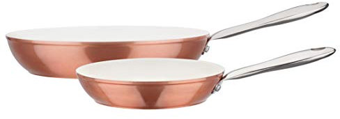 GSW 438186 - Set di padelle in rame bronzo, 2 pezzi, alluminio, acciaio inossidabile, 2,4 litri