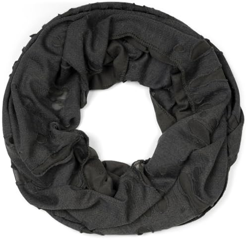 styleBREAKER Unisex Loop Schal Destroyed used 80x37cm | Schlauchschal. Risse und Löcher im Oberstoff. Fransen. 2-3 mal wickelbar. Rundschal. weiche Haptik.