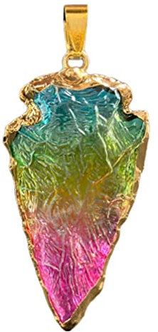 IMIKEYA Stein Anhänger Diy Hängedeko Zarter Stein Bunte Halskette Schlüsselanhänger Tasche Diy Decor Dreieck Anhänger