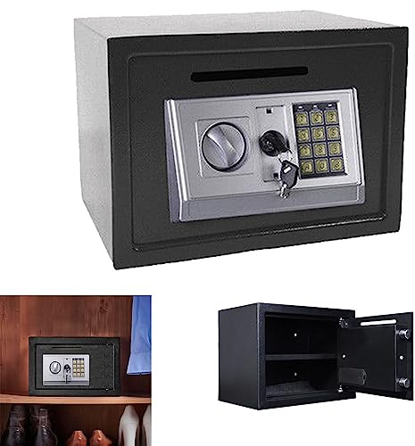 Safe Digital High Security Electronic Steel Home Cash Safety Box, 3-8 Digits Security Code, Money Box with Key, Lockable Safe Storage Box for Home Hotel Office Jewelry Business, 8.5L-310x200x200mm