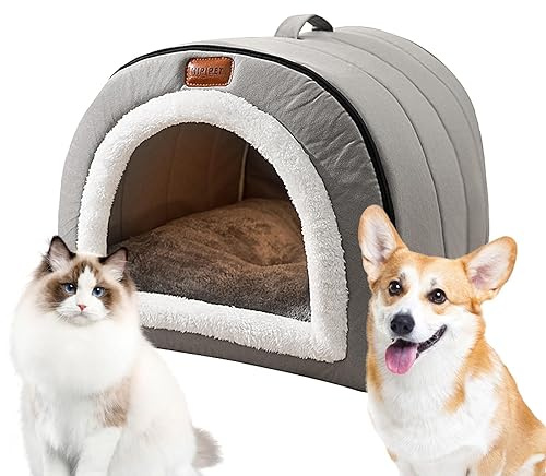 Stronrive Niche pour Chien intérieure - Lit d'extérieur Portable pour Chat avec Tapis Souple Amovible,Utilisation extérieure et intérieure, Niche pour Chats, Chiens et Petits Animaux, pour Toutes Les