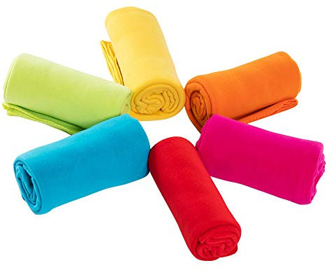 Fleece Blanket Throw 6 Pack Soft Kid Blanket Cozy Lightweight for Couch Bed Travel Throw Blanket Bulk Pet Blanket Warm Blanket Fleece Fabric Picnic Garden Solid for Home Sofa 125 X 150 CM Assorted