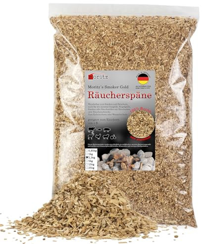 Moritz 2,5 kg trucioli di faggio fine 0,75 – 2 mm, affumicatura a freddo di pesce, carne, salsiccia, formaggio, verdure, anche per barbecue, barbecue – farina affumicata