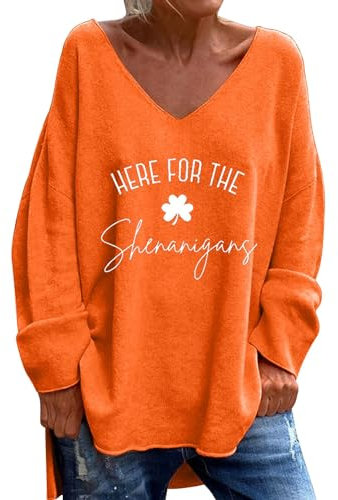 AMDOLE Deals of The Day Lightning Deals Pullover Y2K Weihnachts Oberteil Damen Oberteil Winter Damen Petrol T Shirt Blau Damen Silvesteroutfit 2024