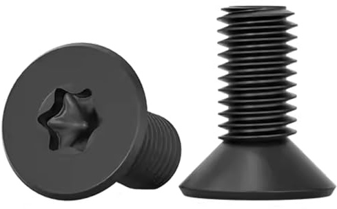 Drenky Senkkopfschrauben Torx 10 Stück, M8 x 16mm Schwarz Edelstahl A2 V2A Maschinenschrauben Standard Quincunx Senkkopf Schrauben Vollgewindeschrauben für Maschinenausrüstung und Wohnmöbel
