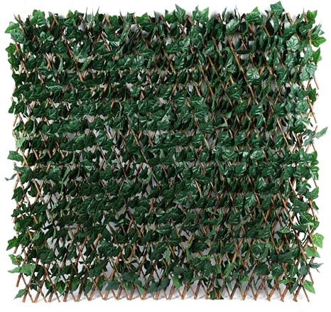 Royal Shade Expandable Artificial Ivy Hedge Privacy Screen, Outdoor Garden Decorations, Deck Fence Screening, Porch, Balcony, Pool Privacy, Pet Protection, Hedge Privacy Screen (1x Double Side Leaves)