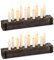 NUPTIO Bois Chandelier Bougeoir Centre de Table Mariage - 10 Branches 42cm Long 2 Pièces Candélabre Bougeoir Argenté Bougies À Bouts Noël Salle À Manger Salon Cheminée Vintage Décor