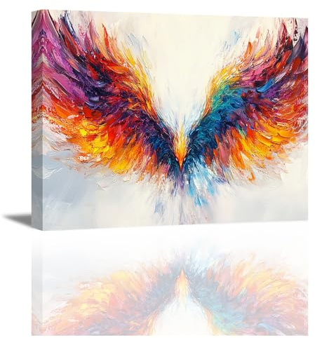 Piy Painting Lienzo De Animales, Alas De Colores Impresión Sobre Lienzo, Cuadros De Lienzos De Águilas, Fácil De Colgar Para Sala De Estar Despacho Sala De Reuniones Baño Entrada, 30x40 cm