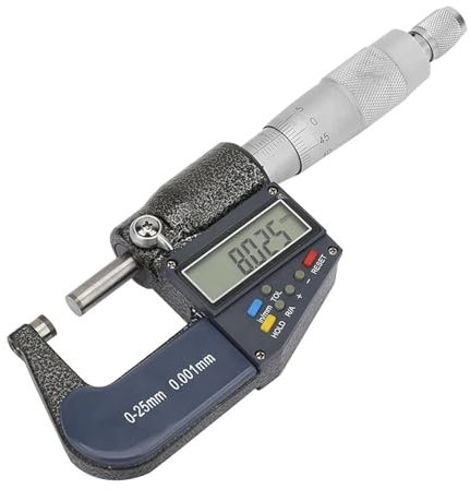 Micromètre, micromètre numérique, Micromètre extérieur Outil de mesure micrométrique numérique Micromètre numérique électronique 0-25 mm Jauge d'épaisseur 0,001 mm et jeu de clés Pour le bricolage/la