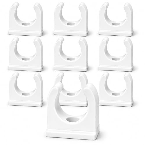 25 mm weißer PVC-U-Clip-Rohr, zum Einschieben in Sattel, 10 Stück