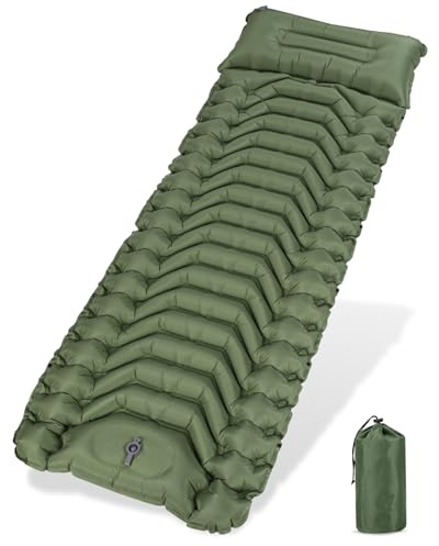 Zhufas Materassino autogonfiabile, 13 cm, materassino gonfiabile, impermeabile, da campeggio, per esterni, ultraleggero con pompa, per escursioni, attività all'aperto, tenda, spiaggia