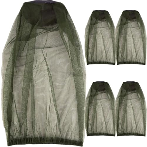 DEARMAMY 5pezzi Cappello Rete Professionale Per Apicoltore Cappello Da Pesca Riutilizzabile Comodo Esterno Rete Resistente Per Proteggere Testa Collo e Spalle