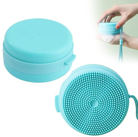 Silicone Körperbürste, 2025 Neu Peeling Duschbürste Silicone Body Scrubber mit Toilettenseife Verwendung, Dusche Massage Reichhaltiger Schaum Duschbürste Rückenbürste Dusche (Grün)
