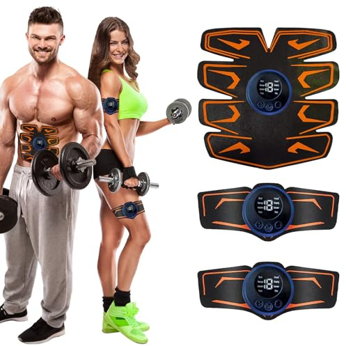 PZCC Électrostimulateur Musculaire, Ceinture Abdominale 8 Modes 19 Intensités, Rechargeable USB LCD, Stimulateur pour Abdos/Bras/Jambes/Fesses