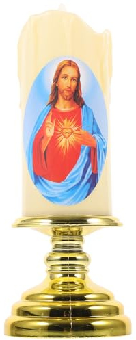 NOLITOY First Communion Candle Flameless Religious Catholic Candle Led Battery Operated Decorative Light