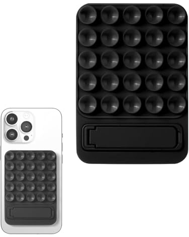 ZEXIJOW Nero Ventose in silicone,Supporto quadrato a ventosa– Senza colla,Ventosa per cellulare accessori mobili su un lato in silicone,Adatto per telefoni cellulari,Power bank e guida
