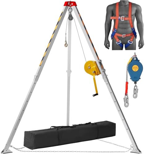 Notfall-Rettungsstativ, Stativ-Kit aus Aluminiumlegierung für beengte Räume – Notfall-Rettungsstativ mit Sicherheitsseil, Multifunktionsdesign für effiziente Rettungseinsätze und sichere Zug
