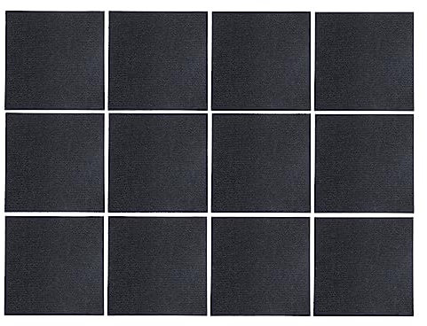 Losetas Autoadhesivas de Alfombra de 30 x 30 cm, despegables y pegables, Multiusos, fáciles de Instalar, para el hogar y la Oficina, 9, 10 o 12 Unidades (12 Unidades en Negro)