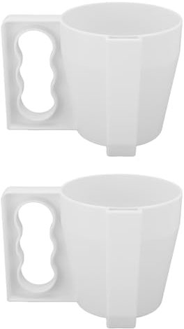 Qcwwy 2pcs Holders de Pinte à la Crème Glacée, Manches à Tasse Isolées ABS avec Porte-récipient à Crème Glacée en Forme de Tasse de Cuillère Adaptée aux Friandises Glacées au Yogourt