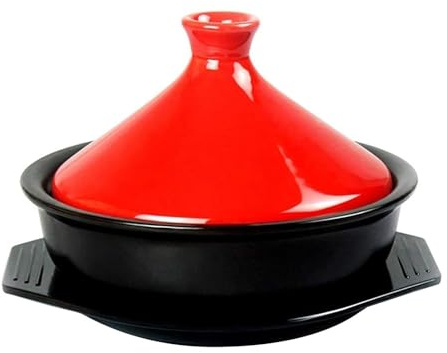 SXTYYH Tagine Pot Moroccan for Cooking High-Quality Ceramics Casserole Tajine Pot with Conical Lid, for Meat and Dish, Vegetarian Dishes(Red)