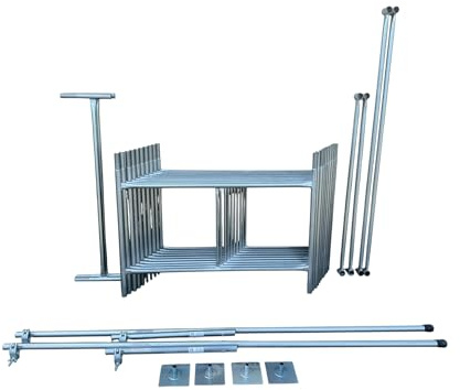 Classic 5.5m Galvanised Scaffold Tower – 4x4' Base DIY Kit with Stabilisers for Safe Reliable Access – Ideal for Home Renovation Construction and Painting Projects