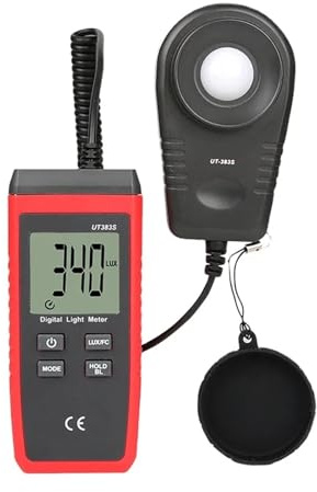 Digital light meter, UT383S Light Meter 200,000 LUX Digital Luxmeter Luminance Lux Fc Test Max Min Illuminometers Photometer for Garden Indoor Plants, Photography