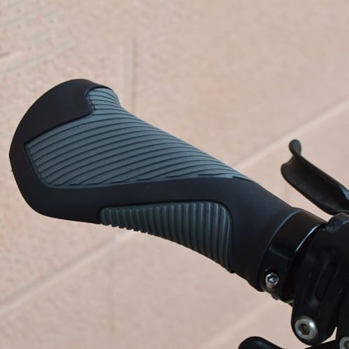 Yuanpgky Cómodas empuñaduras de esponja para manillar de bicicleta de carretera y montaña, empuñaduras suaves con absorción de impactos con diseño ergonómico, anillos de bloqueo de aleación, 130 mm