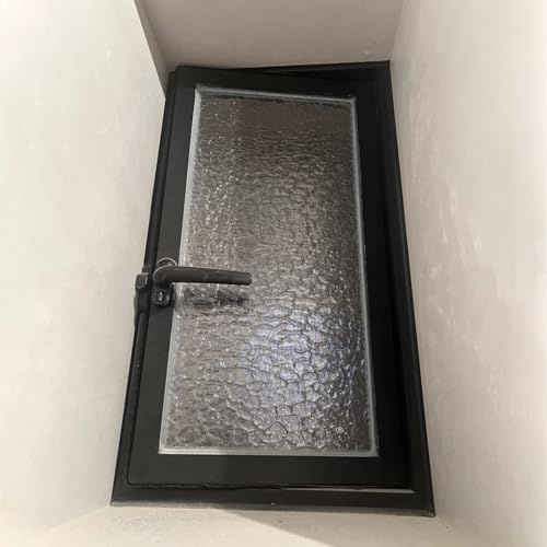 Schiebefenster Dreh und Schiebefenster (links/rechts), Abschließbar, Schmale, Flächenbündig Eingebaute, Belüftete Fenster, Kellerfenster mit Sicherheitsglas und Metallrahmen(18x43in(450x1100mm))