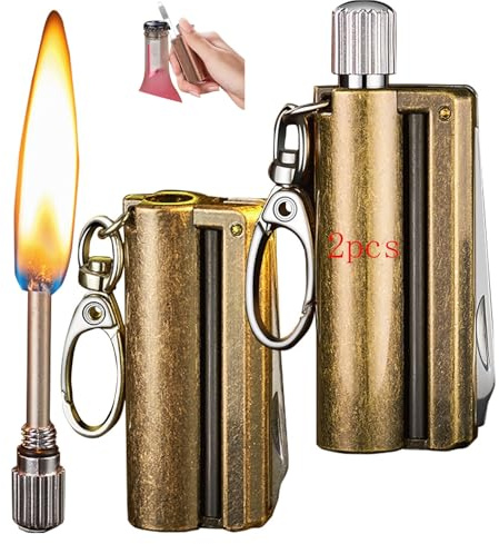 2pcs Permanent Match - Reusable Flint Fire Starter for Camping & Survival | Emergency Fire Starter with Ferro Rod & Striker(B)