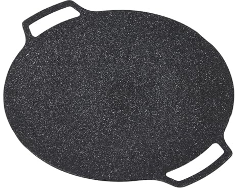 Fesjoy Koreansk BBQ-grillpanna Nonstick-rundgrill i Aluminium för Utomhusgrillning Inomhus, Perfekt för Camping med Gasspis