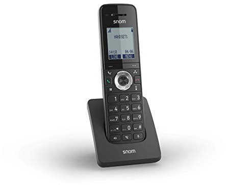 Snom M15 P-DECT Telefono Cordless, Fino a 7 giorni Durata della batteria in stand-by e 7 ore di conversazione, Voicemail LED di notifica Luce, GAP compatibile, Nero