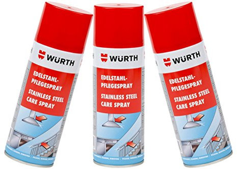 Würth Edelstahlpflegespray 3x 400ml Pflege Reiniger Edelstahl