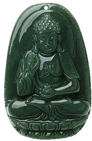 yigedan Halskette mit Buddha-Anhänger Sakyamuni Bodhisattva aus natürlicher Jade