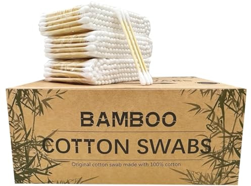 Cotton Swabs with Wooden Sticks/Double Tipped Natural Bamboo Cotton Buds 900pcs