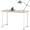 HOMCOM Computer Desk, Writing Table, 120 x 60 x 76cm Workstation for Home Office, Study with Metal Frame, Simple Assembly, White