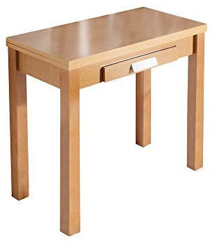 MOMMA HOME Mesa de Cocina - Modelo HENA - Color Roble/Roble - Material MDF/Madera - Medidas 80 x 40/80 x 76 cm