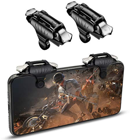 Newseego Trigger di Gioco Mobili PUBG, Controller Sensible per Smartphone L1R1 Pulsante di Gioco di Shoot&Aim Accessori di Telefono per Knives Out/PUBG/Rules of Survival per Android e iOS(1 Paio)-Nero