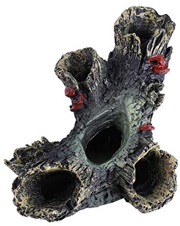 Haofy B?Che r¡§|sine Ornement Aquarium Betta Tronc d'arbre Creux pour Poisson d¡§|coration Taille 5,7x6,4x13,3 cm ¡§C Fish Tank Reptiles