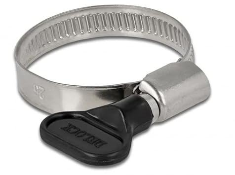 Delock Schlauchschelle mit Flügelmutter 25-40 mm 10 Stück schwarz
