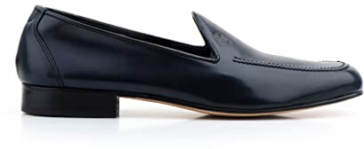 Mocasines Hombre Nikkoe Estilo Julio Iglesias Fabricado en Piel y Suela de Cuero - Made in Spain- (Marino, Numeric_41)