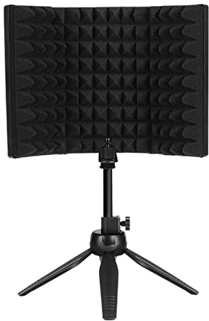 Mikrofon-Isolationsschild, Studio-Aufnahmemikrofon, schalldämpfender Schaumreflektor für, mit Ständer