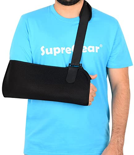 supregear Imbracatura per Braccio, Regolabile Immobilizzatore per Spalla in Rete, Polsino Rotatori, Fasciatura per Lesioni Alla, Ossa Rotte Fratturate Supporto per Braccio Sinistro/Destro