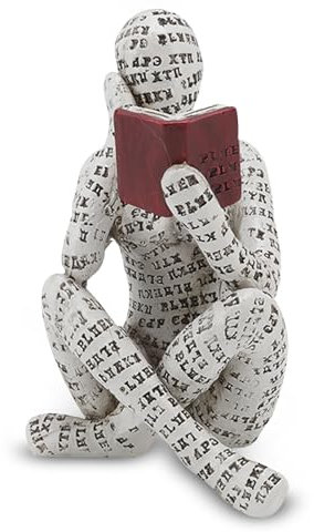 Cyrank Resin Abstract Thinker Sculpture, Reading Woman Figurine Bookworm Sculpture Innovative Lady Reading Pulp Molding Reading Figurines Ornaments Office Ornaments Collectible Figurines