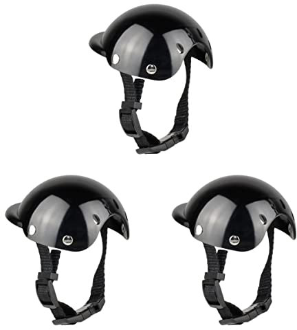 POPETPOP 3stücke Sicherheitshelm Für Haustiere Einstellbare Schutzkappe Für Hunde Und Katzen Für Outdoor-aktivitäten Kopf Und Ohren-Schutz Aus Robustem Material s