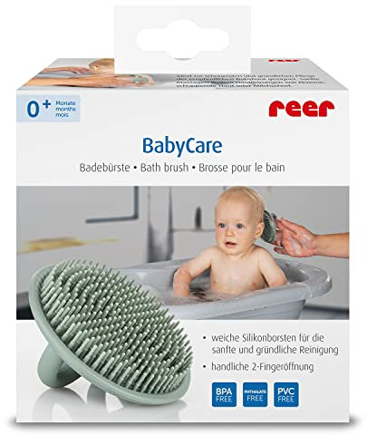 reer BabyCare Badebürste aus Silikon | Babybürste | für extra weiche und sanfte Pflege Deines Baby