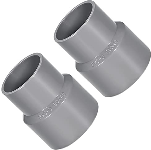 PATIKIL 2pz 40mmx50mm PVC DWV Riduttore Accoppiamento Presa Grigio | Programma 40