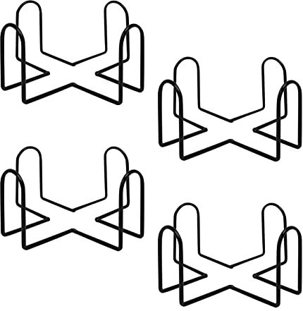 zalati Lot de 4 supports de dessous de verre en métal pour dessous de verre ronds et carrés dans la cuisine et le salon
