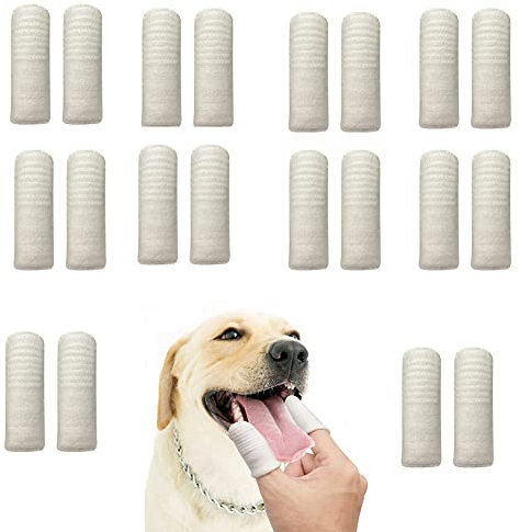 Yurosiay 20 Stück Hundezahnbürste Fingerling Haustier Finger Zahnbürste Wiederverwendbar Fingerzahnbürste Hund Zahnpflege Hund Saubere Haustier Zahnbürste Strickgewebe Für Kleine Hunde Katze